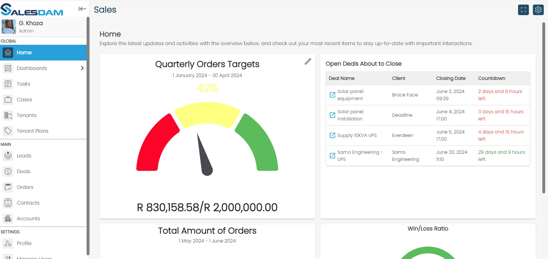 Salesdam Tender Management App